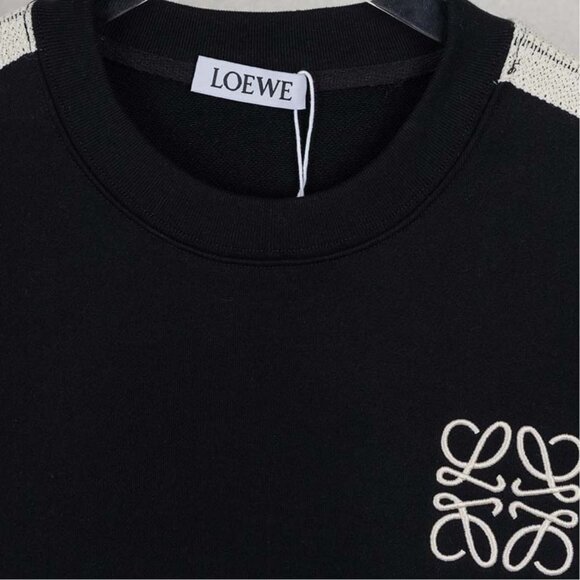 Loewe Lace Web Crew Neck Sweatshirt with Small Embroidered Chest Logo - Picture 3 of 9